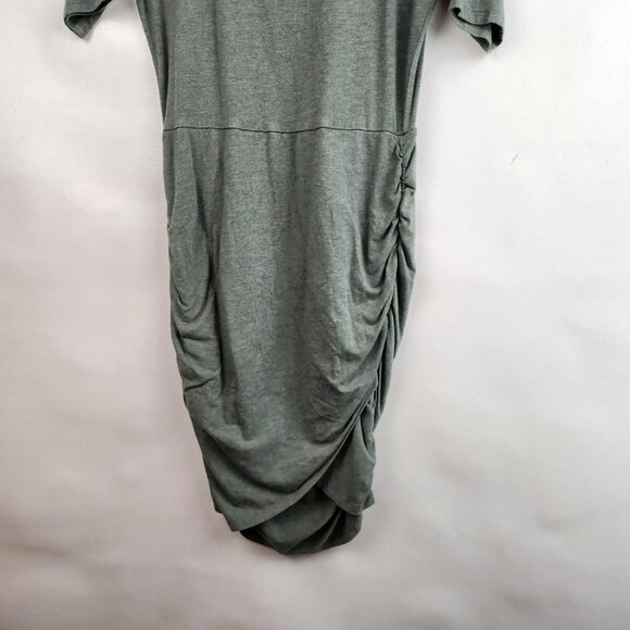 Athleta Jasper Green Ruched Tulip Hem Seeker T-Shirt Dress Size Small - Picture 4 of 11